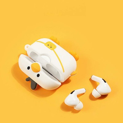 Custodia Airpod carina White Duck con portachiavi Regali promozionali economici