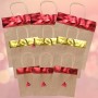 Sacchetti regalo natalizi Kraft personalizzati in rosso e oro da 18 pezzi, adatti per sacchetti natalizi personalizzati