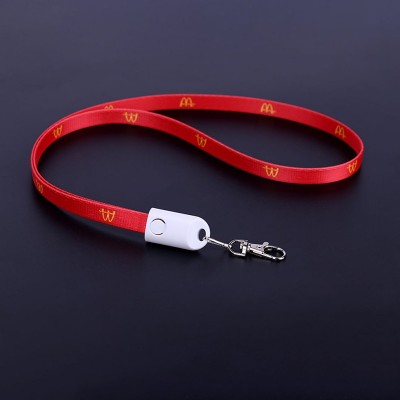 Lanyard personalizzato rosso e cavo di ricarica USB Cavo di ricarica USB 2 in 1 con LOGO