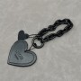 Portachiavi personalizzato in pelle a forma di cuore con portachiavi personalizzati con logo a forma di cuore