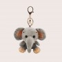 Portachiavi personalizzato in peluche con mini elefante.