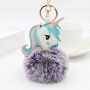 Portachiavi personalizzato con pompon in pelliccia sintetica unicorno Portachiavi con foto personalizzato