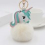 Portachiavi personalizzato con pompon in pelliccia sintetica unicorno Portachiavi con foto personalizzato