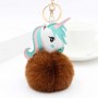 Portachiavi personalizzato con pompon in pelliccia sintetica unicorno Portachiavi con foto personalizzato