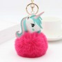 Portachiavi personalizzato con pompon in pelliccia sintetica unicorno Portachiavi con foto personalizzato