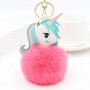 Portachiavi personalizzato con pompon in pelliccia sintetica unicorno Portachiavi con foto personalizzato