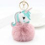 Portachiavi personalizzato con pompon in pelliccia sintetica unicorno Portachiavi con foto personalizzato