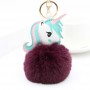 Portachiavi personalizzato con pompon in pelliccia sintetica unicorno Portachiavi con foto personalizzato