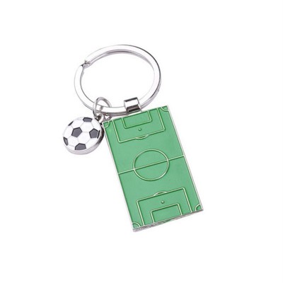 Portachiavi da calcio personalizzato con logo Portachiavi inciso in metallo con campo da calcio