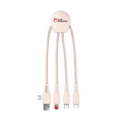 Set regalo ecologico: cavo dati USB a ricarica rapida e caricabatterie ecologico