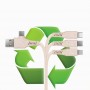 Set regalo ecologico: cavo dati USB a ricarica rapida e caricabatterie ecologico