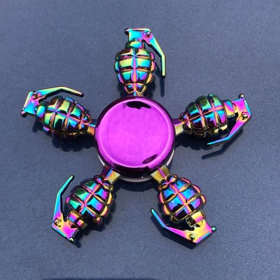 Spinner personalizzato per ansia all'ingrosso con granata in metallo Fidget Spinner