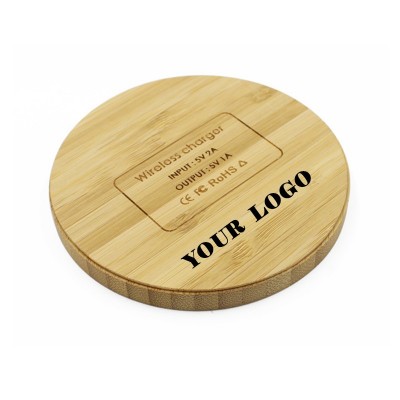 Caricabatterie wireless in legno personalizzato con logo Ricarica wireless tramite legno