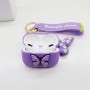 Bellissima custodia in gomma per Airpods Pro in PVC viola a forma di farfalla con portachiavi