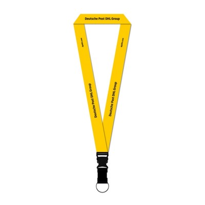 Lanyards con logo personalizzato con logo DHL per omaggi per fiere