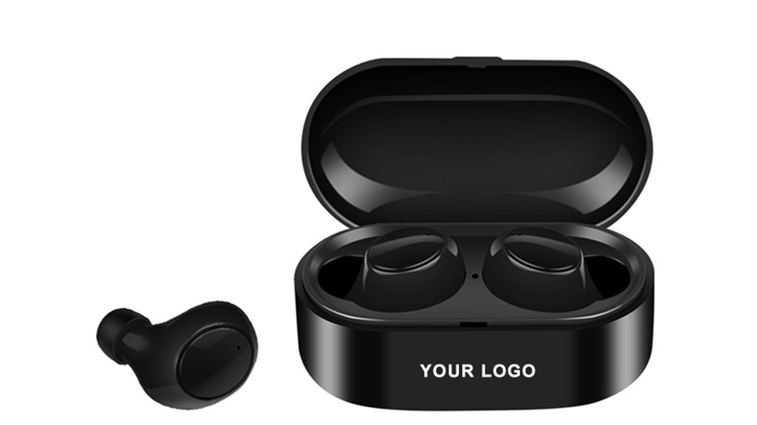 regali promozionali con logo nero fornitore di auricolari wireless negli Stati Uniti